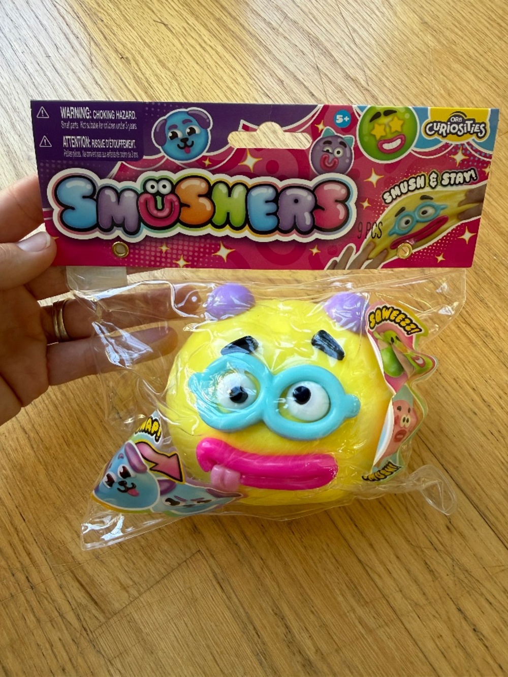 Viral Face Smushers Squishy Yellow with Blue Glasses